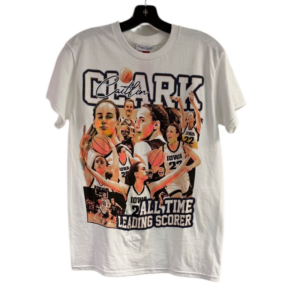 NWT Caitlin Clark Iowa All Time Leading Score Tee Size S
